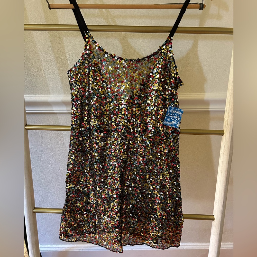 Free People sequin party dress multicolored new with tags